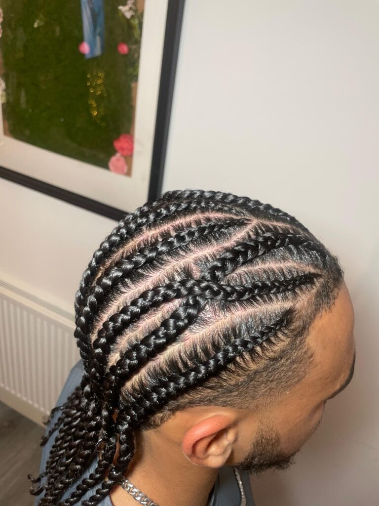 Mens stitch cornrows with fade by Lorellin Hair & Beauty in Wolverhampton