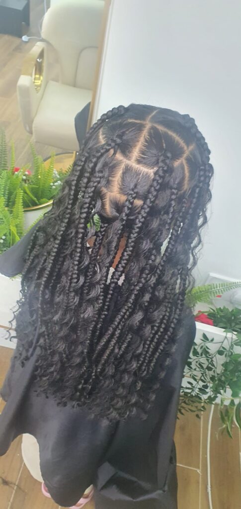 Kids boho braids with curls by Lorellin Hair & Beauty in Wolverhampton